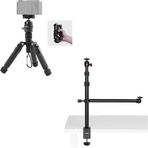 حزمة: Smallrig VT-20 من الألومنيوم ثلاثي القوائم الحوامل ومكتب الكاميرا طاولة تركيب مع ذراع سحرية ورأس الكرة 1/4 بوصة