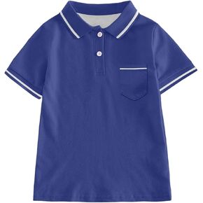 أطفال Teens Teens Tops Boy's Boy's Polo بألوان متنوعة بأكمام قصيرة مريحة