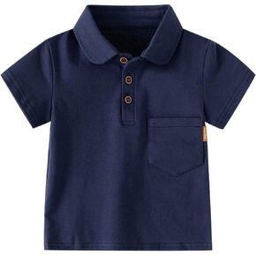 Toddler Baby Boys Polo Shirts Classic Short Sleeve Button Up T-Shirt Casual Tee Tops with one Toddler Girls Clothes