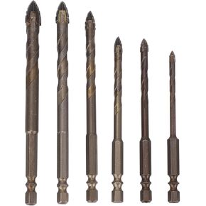 6Pcs Eccentric Ceramic Bit 4 Flute Eccentric Drill Bit Industrial Strength Carbide Drill Bits Tip