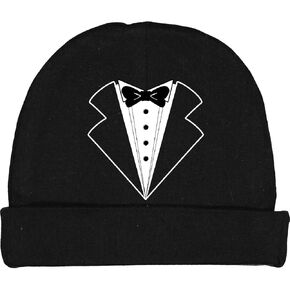 inktastic Tuxedo with Bow Tie Baby Beanie Hat