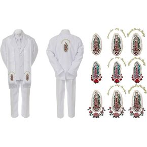 Baby Boy Teen Christening Church Suit Gold Virgin Mary On Stole & Back SM-20