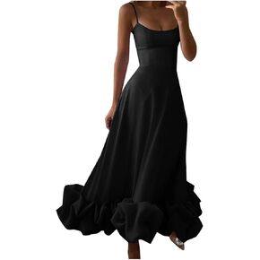 Women's Solid Color Fashion Strapless A Line Dress with 3D Flower Detail Elegant Summer Charm Summer Dresses