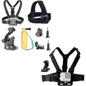 Chest Harness Mount Action Camera Accessories Kit Compatible with Gopro Hero 13 12 11 10 9 8/AKASO/Dragon Touch/Vemont/Remali Capature Cam/WOLFANG/Surfola Action Camera