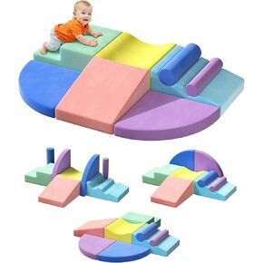 Soft Climbing Toys for Toddlers, 8-Piece Foam Climbing Block Set, Colorful Play Gym for Child Development, Enhances Motor Skills & Color Coordination, Safe Indoor Fun