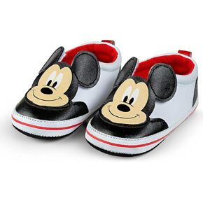 Disney Mickey Mouse White Infant Shoes - Easy Velcro in and Out - Size 12-24 Months