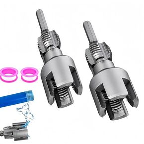 Integrated Internal & External Pipe Threading Tool, Pipe Thread Cutting Tool PVC Thread Maker Tool Electric Drill Compatible PVC Pipe Threader Kit,1/2" (DN15) 3/4" (DN20) Pipe Sizes Rethreading Tool