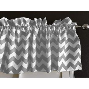 Premium Cotton Chevron Curtain Valance/Home Decor/Window Treatment/Kitchen/Baby Nursery/Chevron/Zig-zag (14 Inch x 58 Inch, Charcoal)