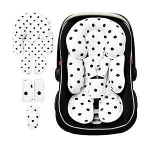 Infant Car Seat Cushion, Soft Baby Car Seat Head Neck Support, Reversible Newborn Carseat Insert with Strap Covers, Universal Seat Cushion Pad for Carseats, Stroller, Swings, Bouncer, Dinosaurs