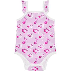 Baby Girl Cotton Bodysuit Ruffle Sleeve for Baby Infant Girl Cartoon Peach Note para ni?o