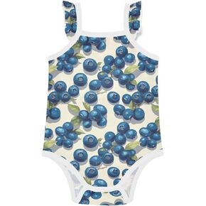 FRODOTGV Sweet Blueberries Baby Summer Cotton Bodysuits Cute Soft Baby Indoor Outdoor Outfit for Infant 3M