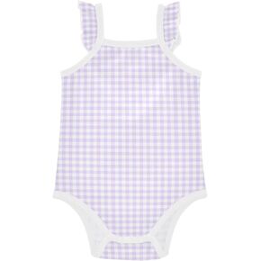 Baby Bodysuits Girl Cotton Clothes Cute Soft for Baby Infant Girl Purple White Checkered ropa de