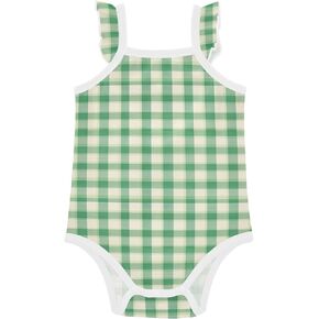 FRODOTGV Deep Green Plaids Baby Cotton Infant Bodyshirts Soft Comfort Summer Baby Outfit for Infant Toddlers 3M