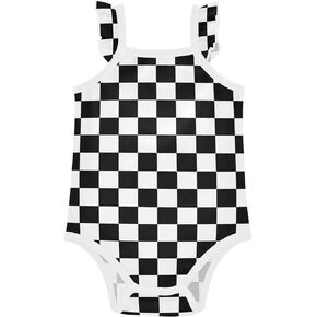 Baby Girl Undershirts Cute Soft for Toddler Baby Girl Buffalo Plaid Check Black White de nena