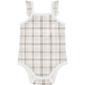 FRODOTGV Grey Plaids Baby Cotton Sleeveless Bodysuits Cute Soft Baby Clothes for Infant 3M