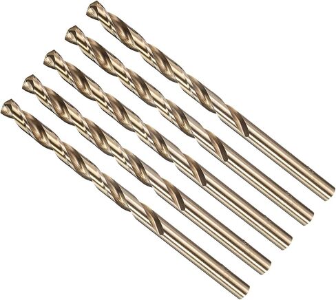 METALLIXITY Drill Bit (#8) 5Pcs, 4341 High-Speed Steel Straight Shank 135° Gold Finish for Copper Aluminum Wood Plastic Medium Hard Metal in Saudi Arabia