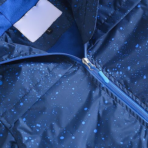 Kids Boys Zipper Rain Jacket Waterproof Lightweight Hooded Raincoat Child's Outdoor Windbreaker Coat with Pocket in Kuwait