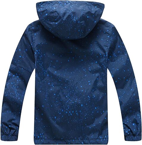 Kids Boys Zipper Rain Jacket Waterproof Lightweight Hooded Raincoat Child's Outdoor Windbreaker Coat with Pocket in Kuwait