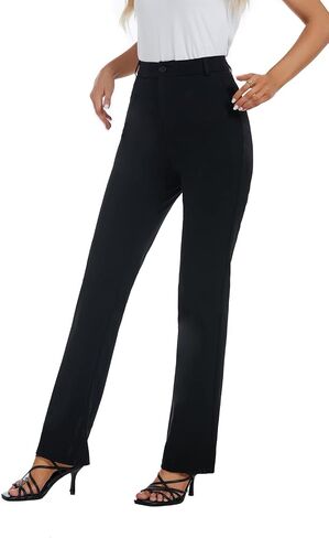 iChosy Women's Stretchy Straight Leg Dress Work Pants Business Office Casual Slacks with Pockets in Saudi Arabia