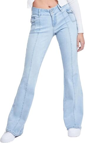 YMI Women's Junior Cargo Flare Jean with Side Pockets in Saudi Arabia