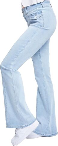 YMI Women's Junior Cargo Flare Jean with Side Pockets in Saudi Arabia