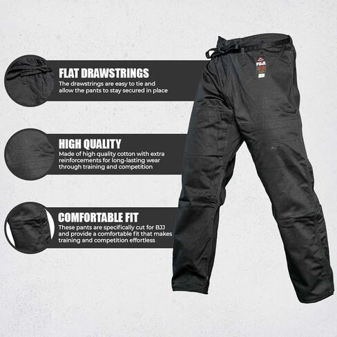 FUJI GI Pants – Adult Brazillian Jiu-Jitsu Pants with Flat Drawstrings - Long-Lasting BJJ and Gi Pants for Training & Competition, Blue, Size A0 in Saudi Arabia