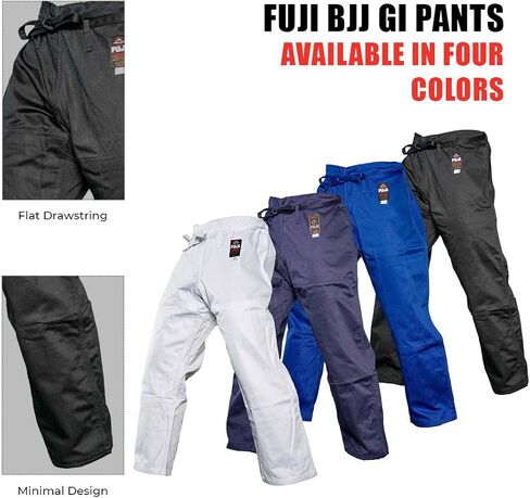 FUJI GI Pants – Adult Brazillian Jiu-Jitsu Pants with Flat Drawstrings - Long-Lasting BJJ and Gi Pants for Training & Competition, Blue, Size A0 in Saudi Arabia