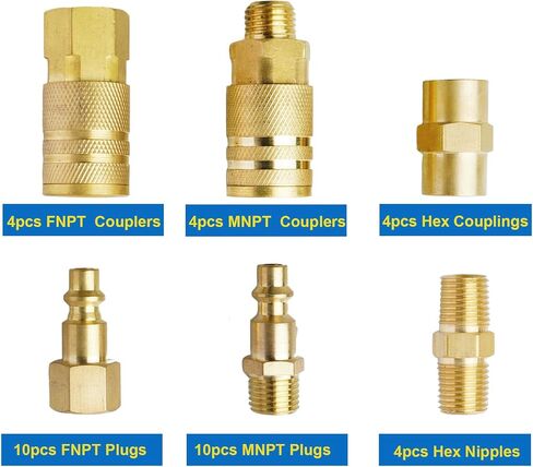 1/4" Air Hose Fittings, 36 pcs Quick Connect Air Compressor Accessories Kit, Air Compressor Fittings with A Sturdy Storage Case, 300 PSI in Saudi Arabia