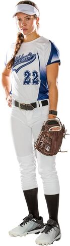 Alleson Athletic Girls Fast pitch Softball Belt Loop Pants, White, Medium in Saudi Arabia