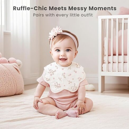 Konssy 8-Pack Muslin Baby Bibs for Teething and Drooling in Saudi Arabia