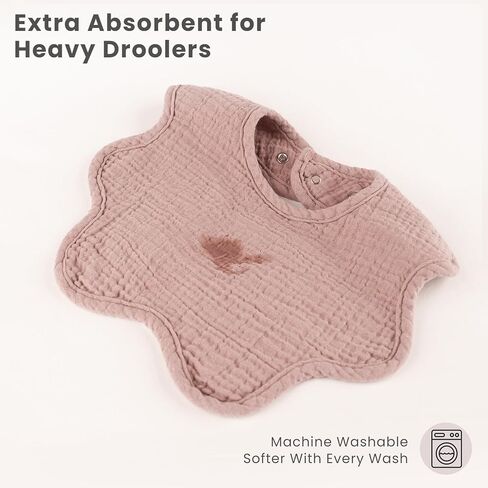 Konssy 8-Pack Muslin Baby Bibs for Teething and Drooling in Saudi Arabia