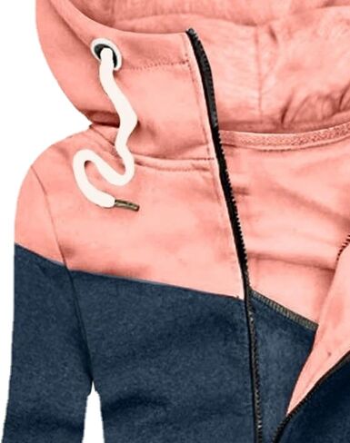 JEsilunmaMY Women's Color Block Slim Hoodies Long Sleeve Zip Up Camo Hooded Sweatshirt Casual Cardigan Jacket Fall Clothes in Saudi Arabia