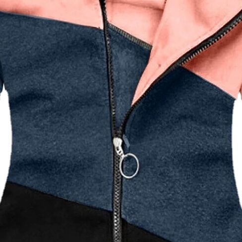 JEsilunmaMY Women's Color Block Slim Hoodies Long Sleeve Zip Up Camo Hooded Sweatshirt Casual Cardigan Jacket Fall Clothes in Saudi Arabia