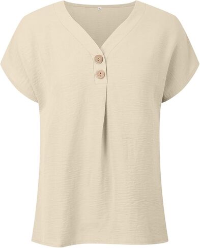 Womens Tops Summer Dressy Casual Shirts Short Sleeve V Neck Blouses Business Work Tshirts Long Sleeve Dress Shirt in Saudi Arabia