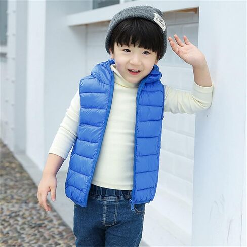 Child Kids Toddler Baby Boys Girls Sleeveless Winter Solid Coats Hooded Jacket Vest Outer Boys Long Sleeve Shirts in Kuwait