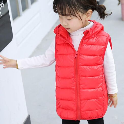 Child Kids Toddler Baby Boys Girls Sleeveless Winter Solid Coats Hooded Jacket Vest Outer Boys Long Sleeve Shirts in Kuwait