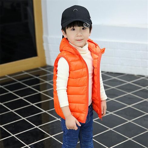 Child Kids Toddler Baby Boys Girls Sleeveless Winter Solid Coats Hooded Jacket Vest Outer Boys Long Sleeve Shirts in Kuwait