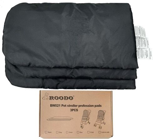 ROODO Original Replaceable Pet Stroller Pad for Exclusive Use Easy to Clean,Set of 3 pc(Black) in Saudi Arabia
