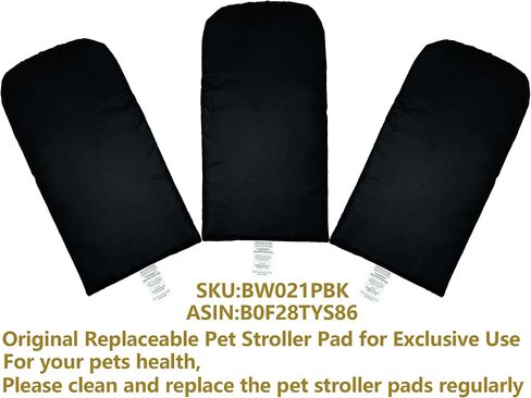 ROODO Original Replaceable Pet Stroller Pad for Exclusive Use Easy to Clean,Set of 3 pc(Black) in Saudi Arabia