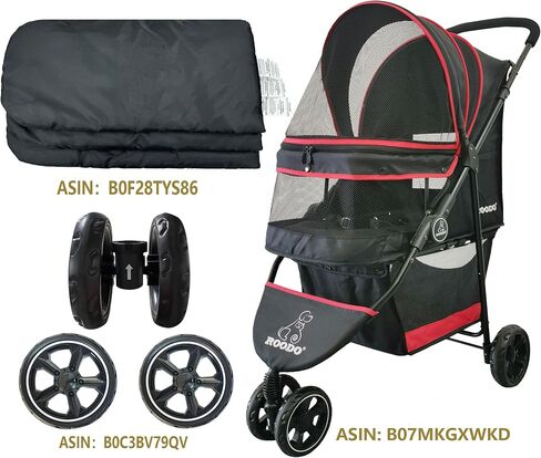 ROODO Original Replaceable Pet Stroller Pad for Exclusive Use Easy to Clean,Set of 3 pc(Black) in Saudi Arabia