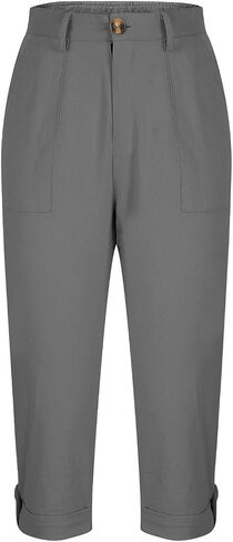 Bermuda Cargo Shorts for Women with 6 Pockets Knee Length Twill Half Casual Dressy Shorts Pants Bottoms in Kuwait