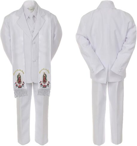 Baby Boy Communion Formal Suit Gold Guadalupe Maria Virgin Mary on Stole SM-20 in Saudi Arabia