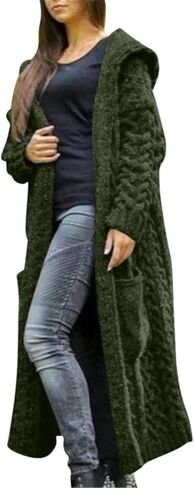 SHAOBGE Sweater Formal Coat Solid Solid Sweater Winter Long Knitted Pocket Loose Women Light Sweaters for Women Open in Saudi Arabia