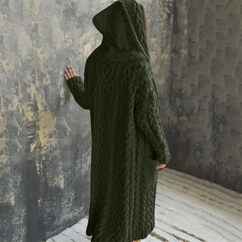 SHAOBGE Sweater Formal Coat Solid Solid Sweater Winter Long Knitted Pocket Loose Women Light Sweaters for Women Open in Saudi Arabia