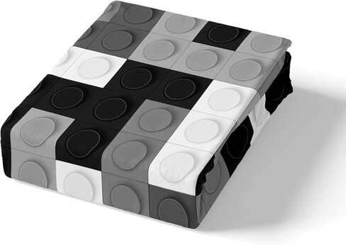 Feelyou Toddler Building Blocks Fitted Sheet Twin Size Kids Toy Brick Bedding Set for Boys Teens Games Bed Sheet Set Breathable Colorful Bed Cover Room Decor in Kuwait