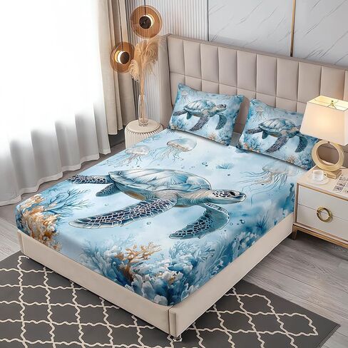 Cartoon Unicorn Bedding Twin Size for Toddler Girls Room Decor,Lavender Flash Kids Fitted Sheet Sets,1 Fitted Sheet+2 Pillowcases. in Kuwait