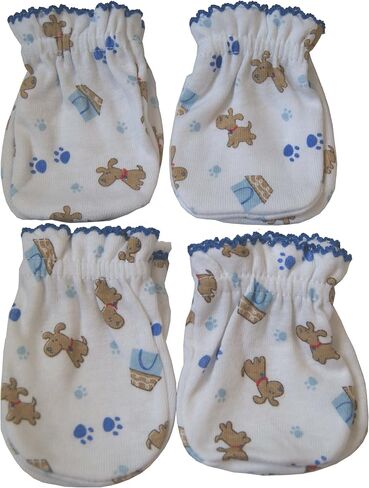 4 Pairs Cotton Newborn Baby/Infant No Scratch Mittens Gloves (Yellow) in Saudi Arabia