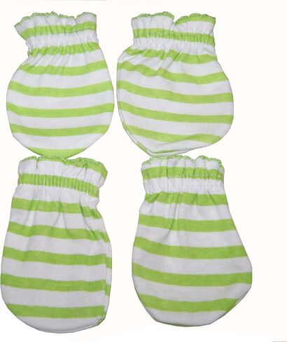 4 Pairs Cotton Newborn Baby/Infant No Scratch Mittens Gloves (Yellow) in Saudi Arabia