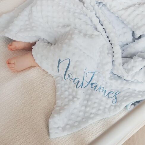 Personalized Baby Blanket - Custom Blanket with Name, Customized Handmade Chunky Knit Nursery Embroidered Baby Boy Girl Blankets Gifts (30x40in) in Saudi Arabia