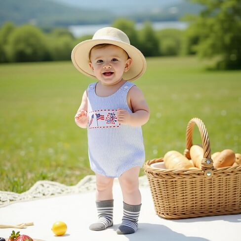 Bonangber Baby Boy Girl Summer Clothes Golf/Baseball Embroidery Overall Romper Smocked Bodysuit Cute Baby Golf Outfit in Saudi Arabia